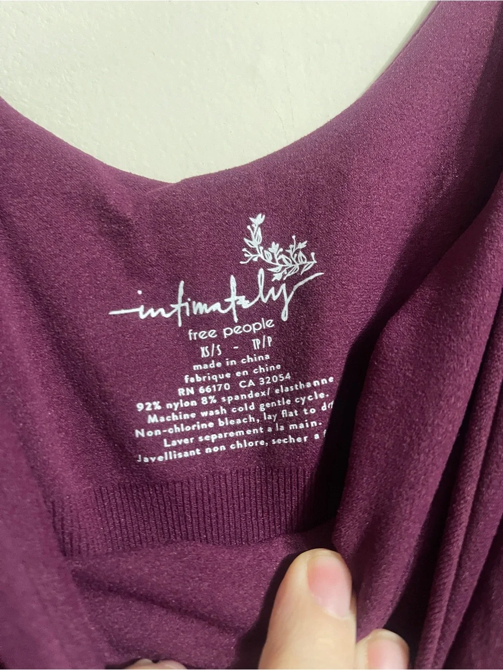 NWOT Free People Intimately Deep Purple Plum Sleeveless Bodysuit